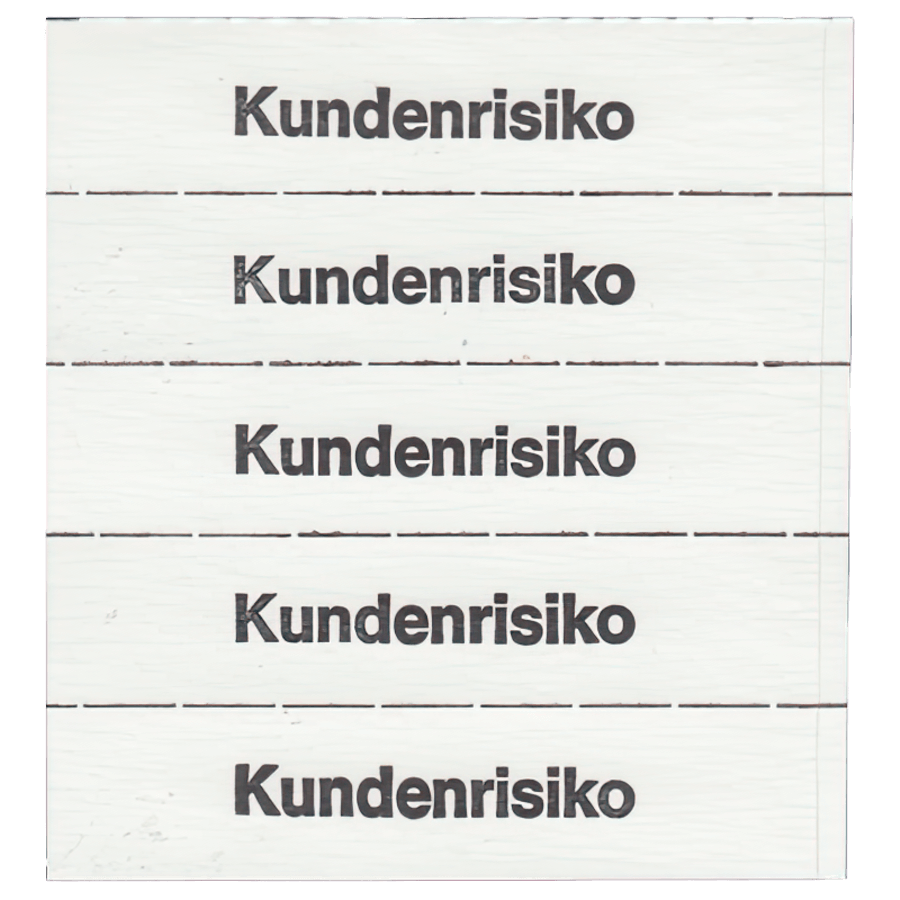 Markierungszettel Kundenrisiko